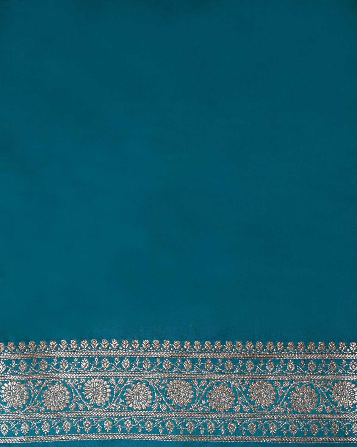 Pastel blue Banarasi Silk Saree with Rama Contrast & Woven Chunri Buttis