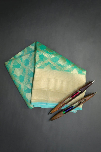 Organza Woven All Over Jaal With Self Matching