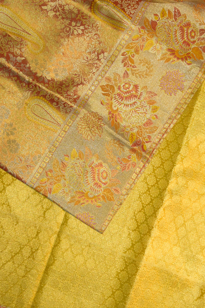 Kanjivaram Woven Meenakari Jaal With Floral Jari Border