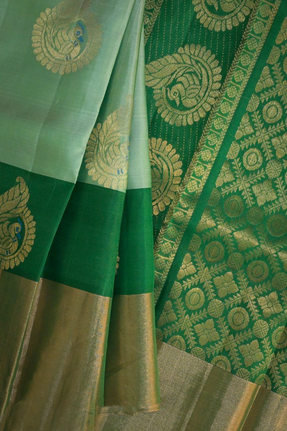 Soft Silk Woven Jari Motifs With Double Border