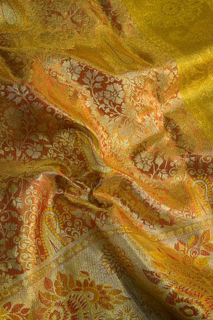 Kanjivaram Woven Meenakari Jaal With Floral Jari Border