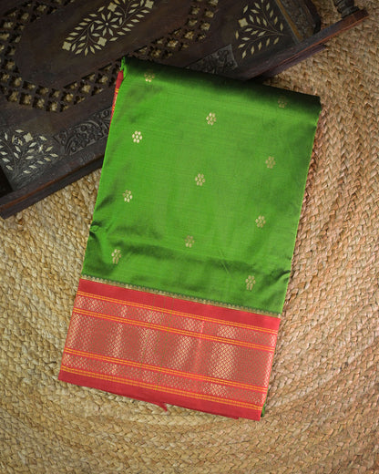 Olive green Silk Paithanis
