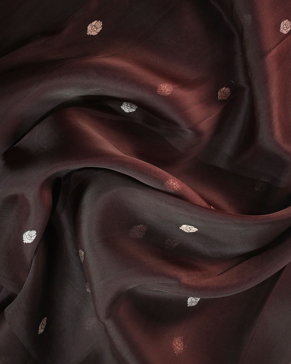 Maroon Kora Silk Saree