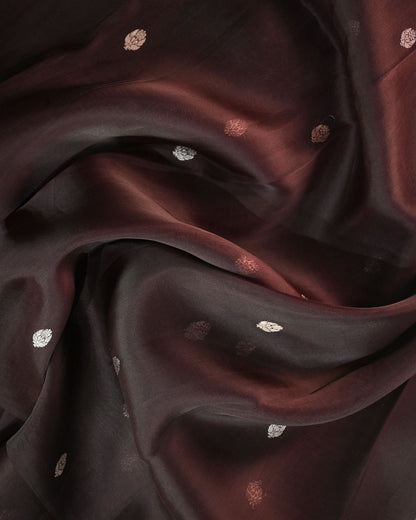 Maroon Kora Silk Saree