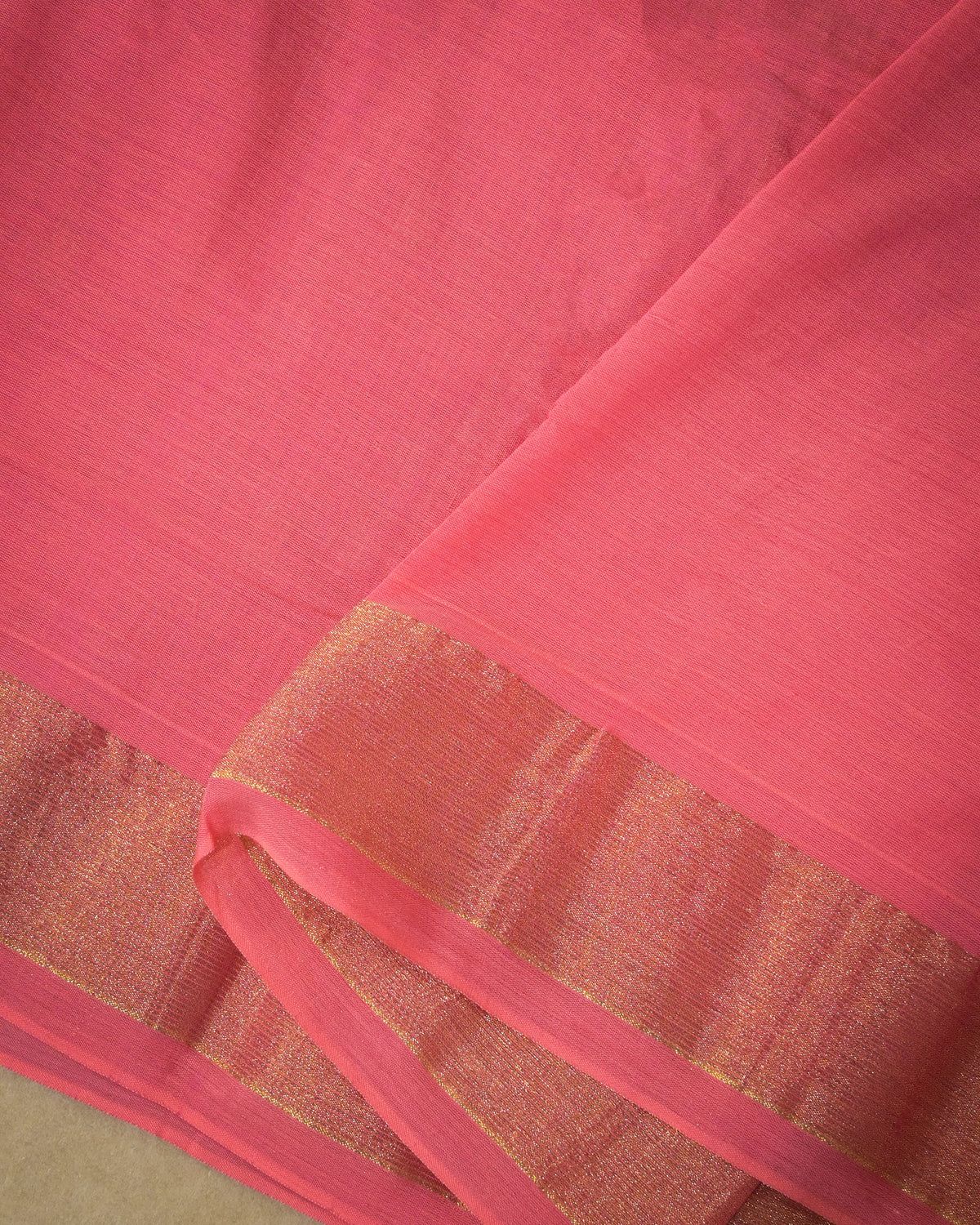 Pink Handloom Cotton Paithani Saree with Heavy Zari Pallu