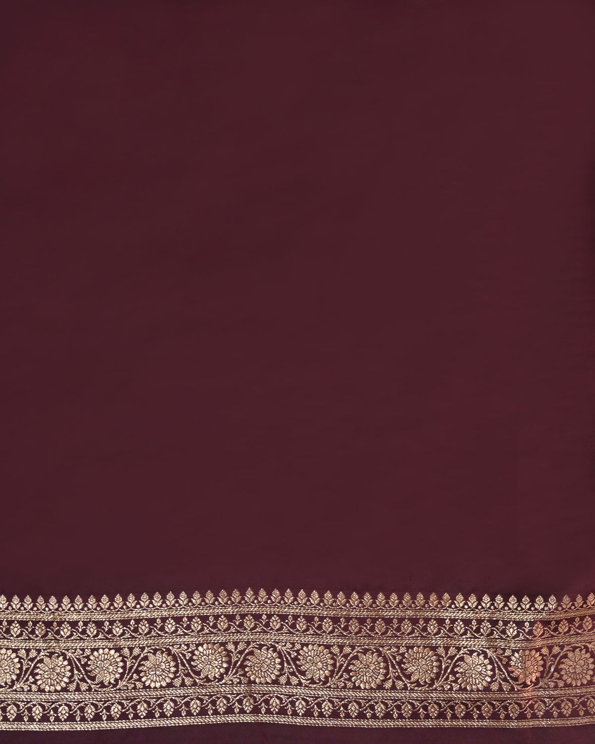 Beige Banarasi Silk Saree with Maroon Contrast & Woven Chunri Buttis