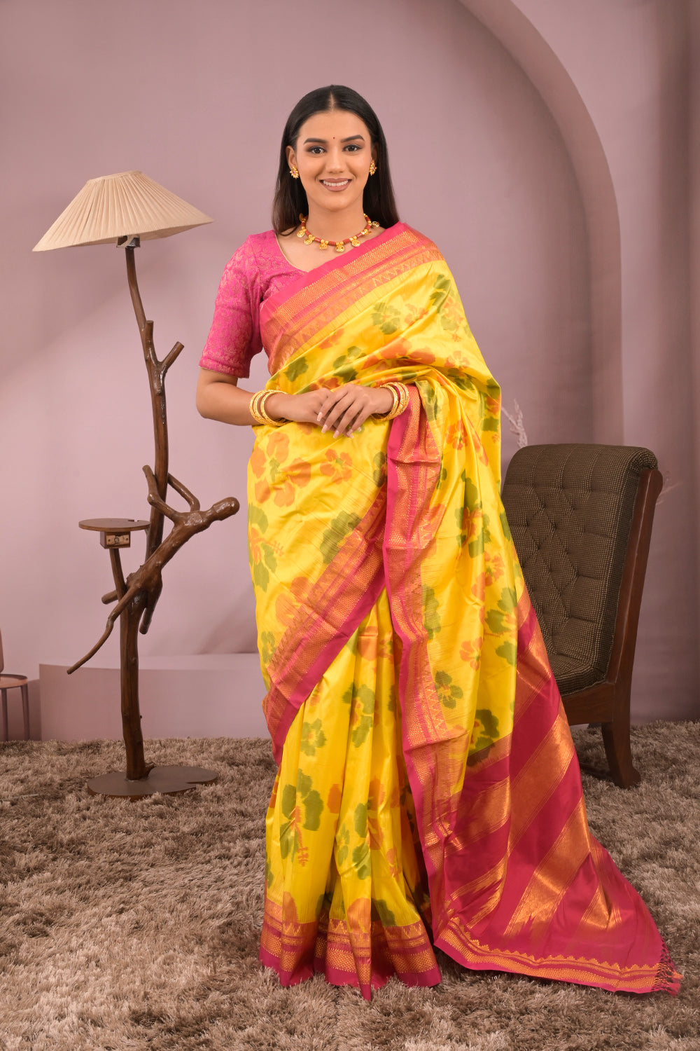 Kolhapuri Ilkal Woven Tie and Dye Ikkat