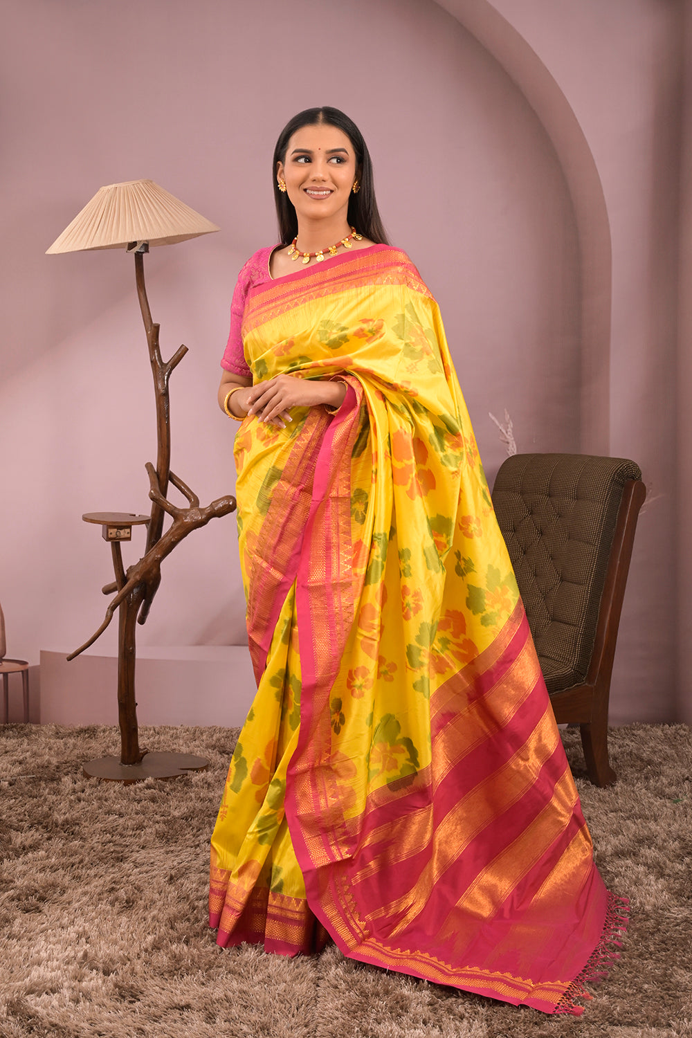 Kolhapuri Ilkal Woven Tie and Dye Ikkat