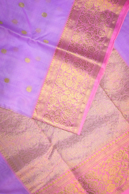 Chanderi Woven Jari Motifs With Light Pink Contrast