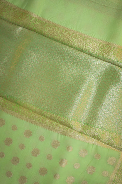 Organza Woven Jari Motifs With Self Matching