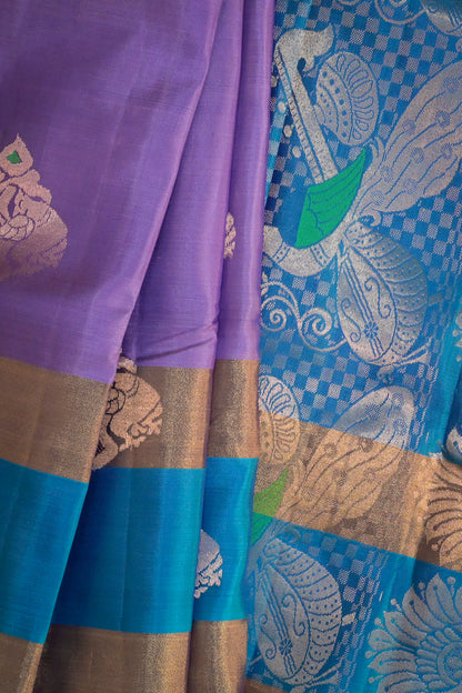 Soft Silk Woven Jari Motifs With Double Border