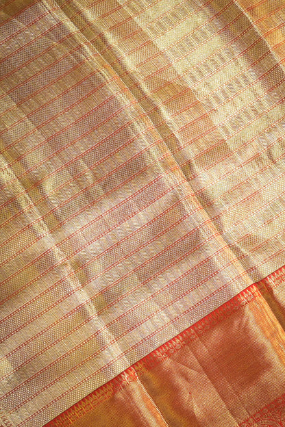 Kanjivaram Woven Peacock Jari Motifs Jaal