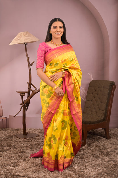 Kolhapuri Ilkal Woven Tie and Dye Ikkat