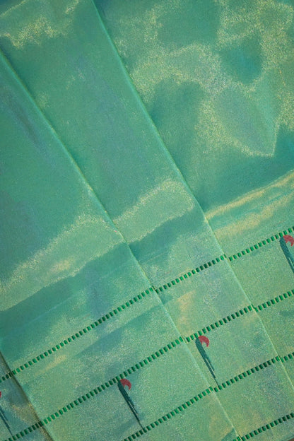 Paithani Handwoven Tissue Paithani With Triple Muniya border