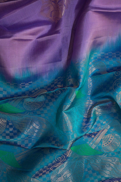 Soft Silk Woven Jari Motifs With Double Border