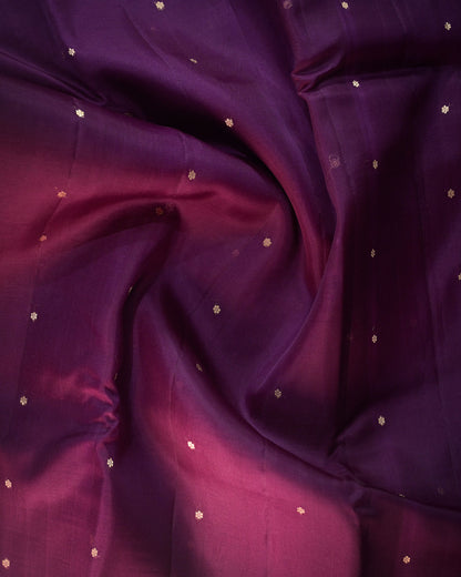 Magenta Pure Banarasi Kora Silk Saree with Chunri Buttis