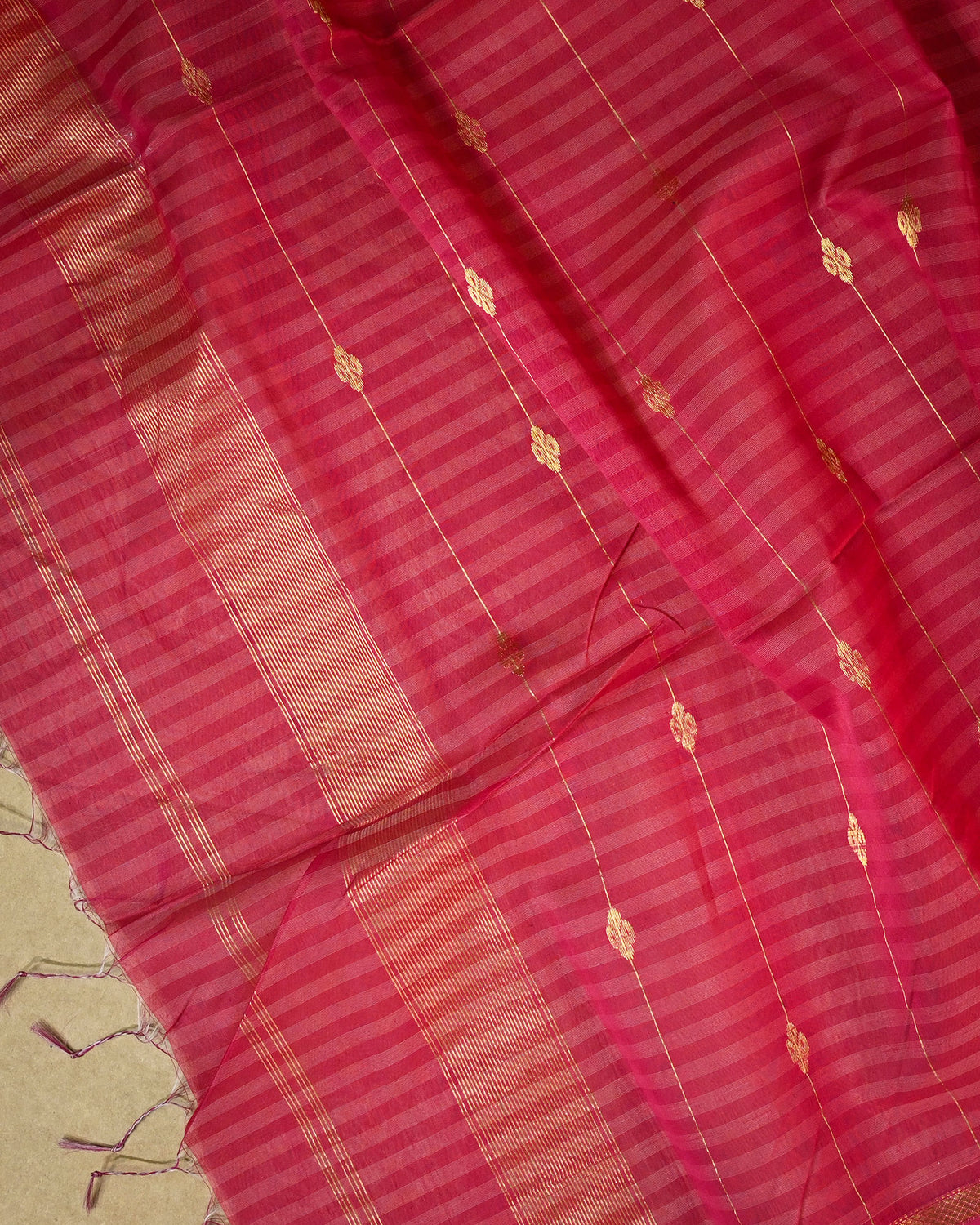 Rani pink Maheshwari Silk Saree