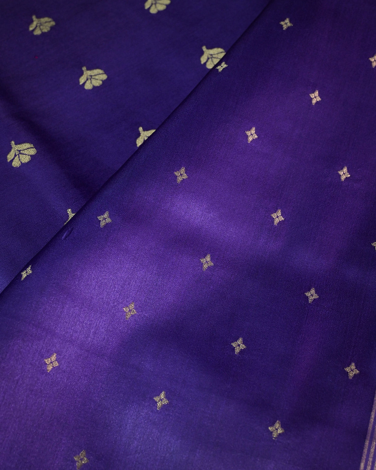 Purple Semi Silk Gajji Silk
