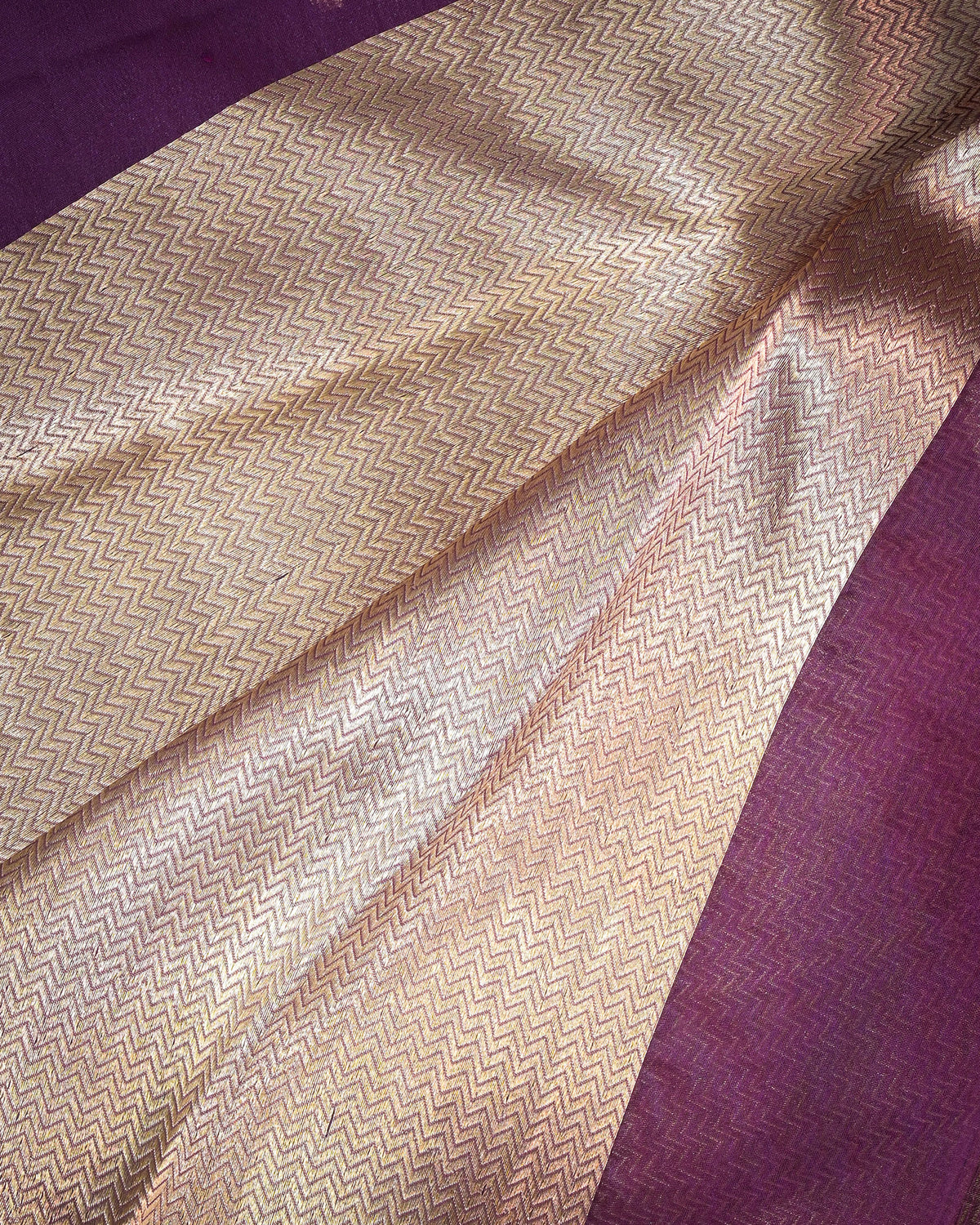 Magenta Pure Banarasi Kora Silk Saree with Chunri Buttis