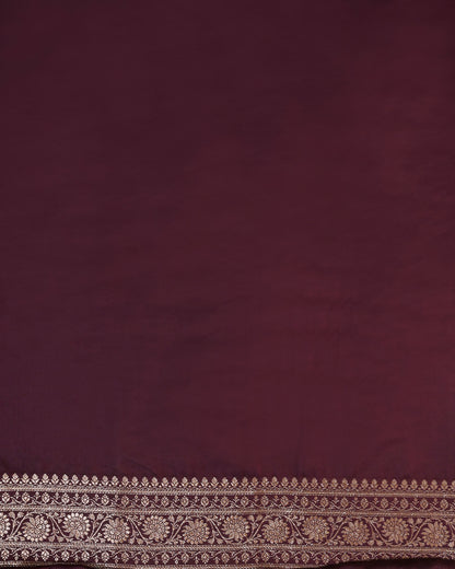 Pastel green Banarasi Silk Saree with Maroon Contrast & Woven Chunri Buttis