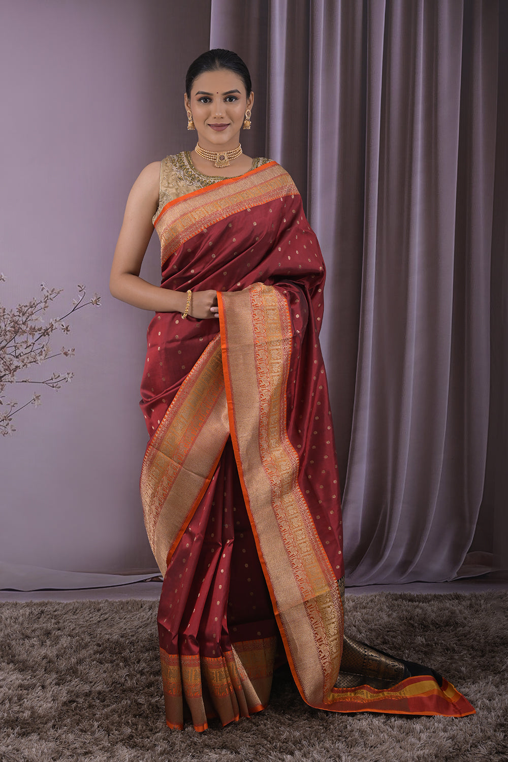 Banarasi Woven Zari Buttis All Over