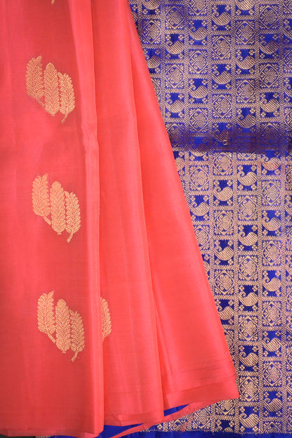 Soft Silk Borderless With Triple Leaves Motifs