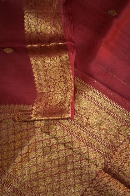 Organza Woven Jari Motifs With Self Matching