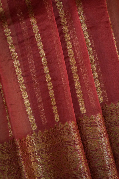 Organza Woven Jari Motifs With Self Matching