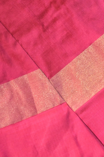 Ikkat Patola Tie And Dye Weave With Pink Contrast