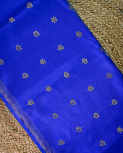 Royal blue Semi Silk Gajji Silk