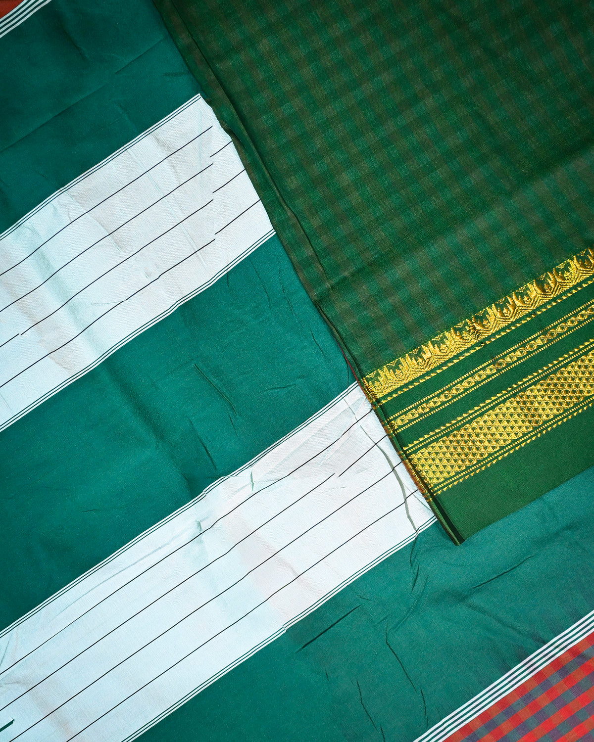 Rani Illkal Cotton Saree with Tam Tam Checks