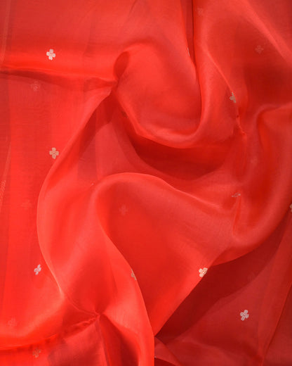 Orange Kora Silk Saree