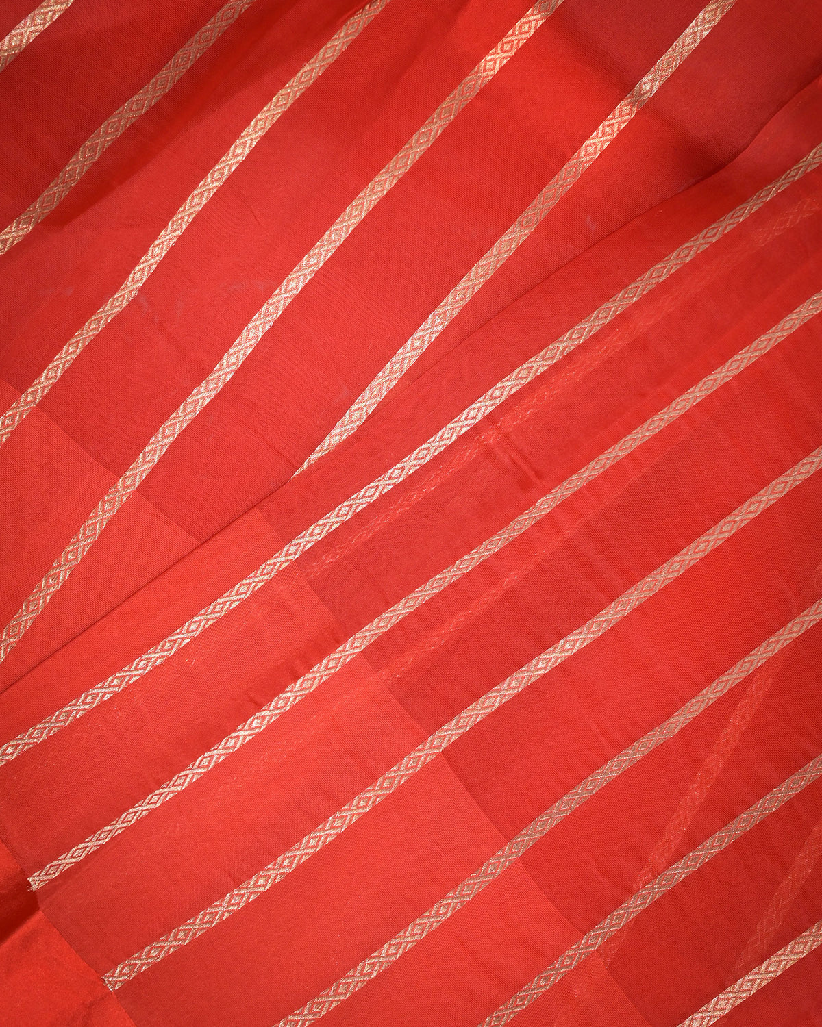Orange Kora Silk Saree