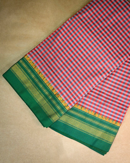 Rani Illkal Cotton Saree with Tam Tam Checks