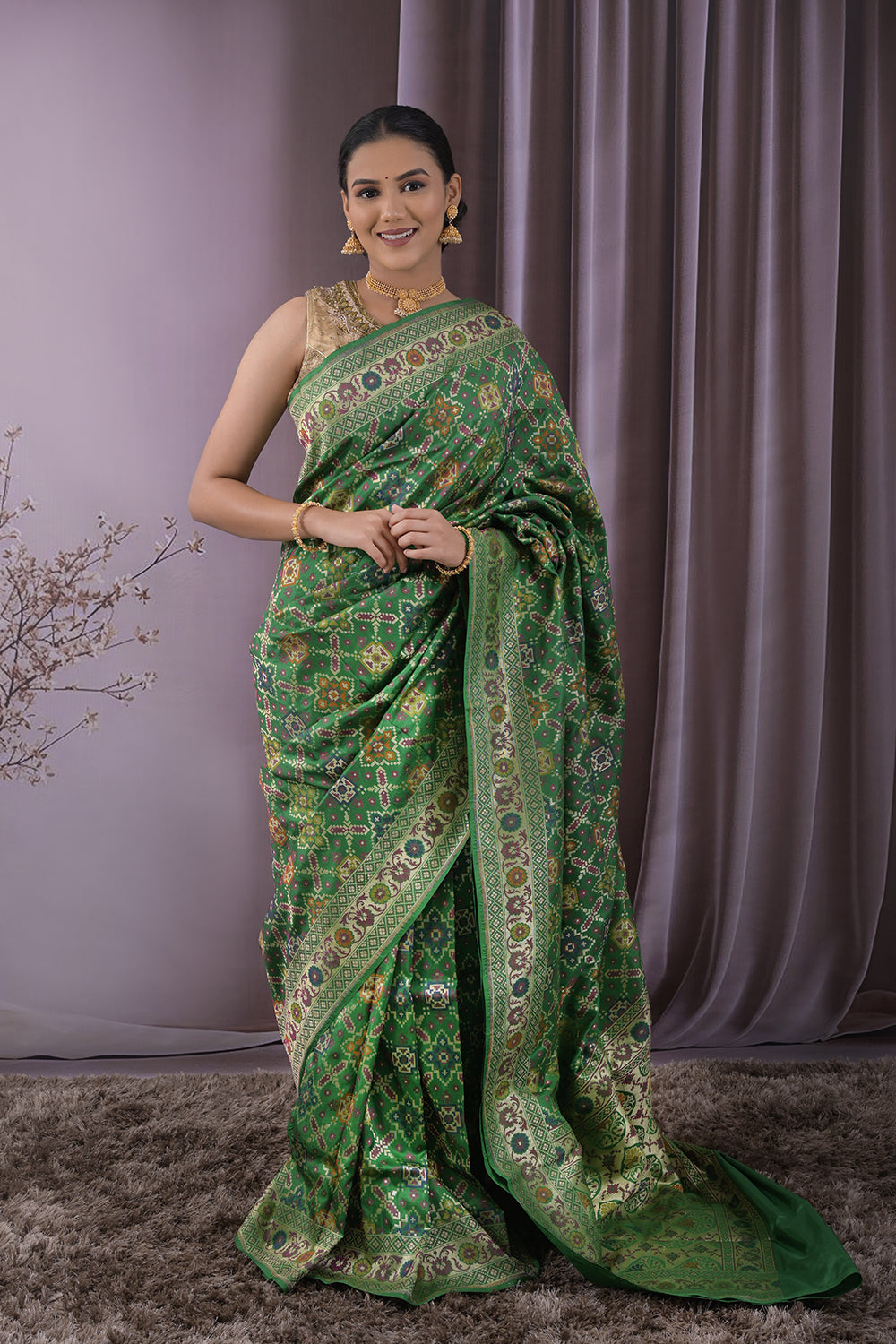 Banarasi Patola Geometrical Ikkat Tie And Dye