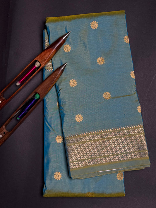 Rama Blue Kalanjali Pure Silk Paithani