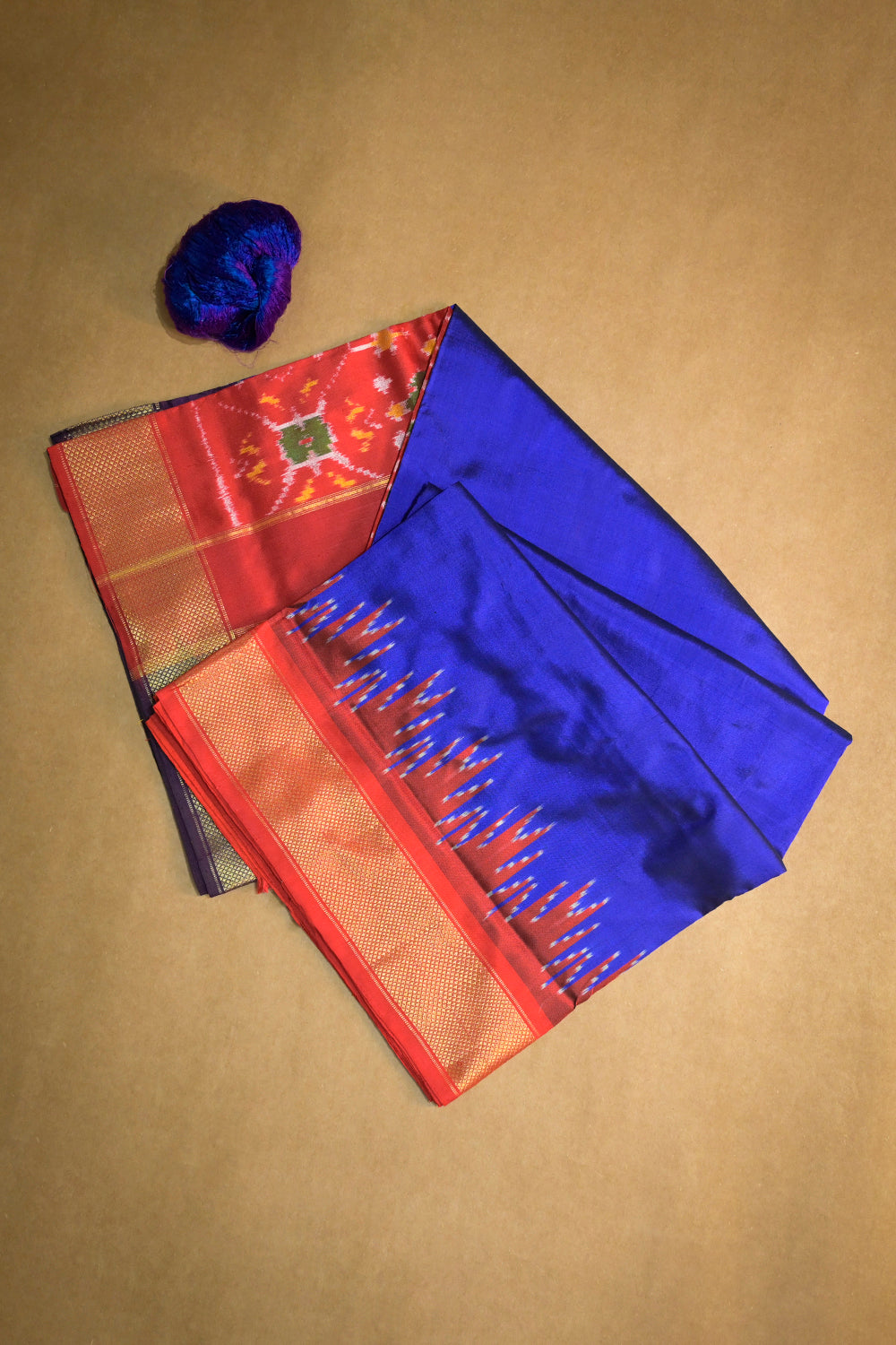 Ikkat Patola Tie And Dye Weave With Plain Body