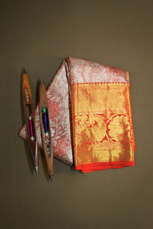 Kanjivaram Woven Meenakari Jari Jaal Tissue