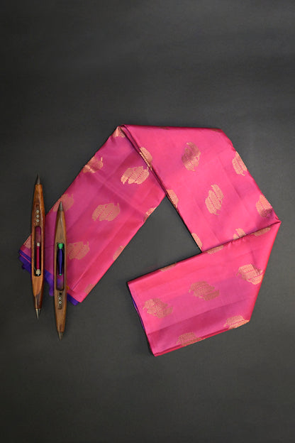 Soft Silk Borderless With Triple Leaves Motifs