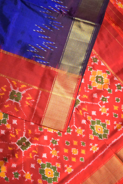 Ikkat Patola Tie And Dye Weave With Plain Body