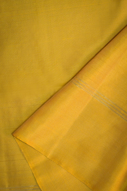 Soft Silk Horizontal Weaving With Vertical Jari Lining With Gold Contrast