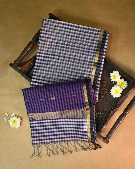 Violet Maheshwari Silk Saree