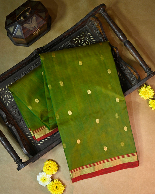 Pista Green Chanderi Silk Saree - Elegant Tradition