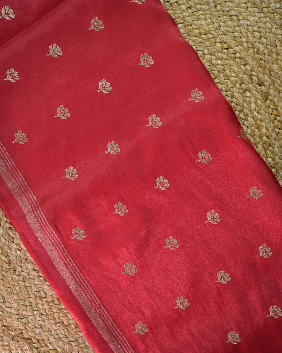 Red Semi Silk Gajji Silk