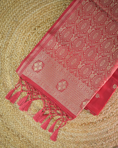 Red Semi Silk Gajji Silk