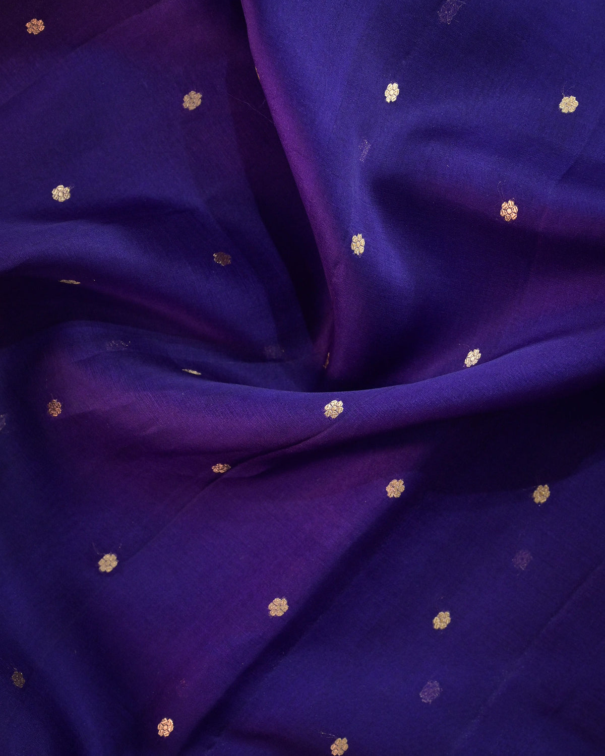 Purple Pure Banarasi Kora Silk Saree with Chunri Buttis