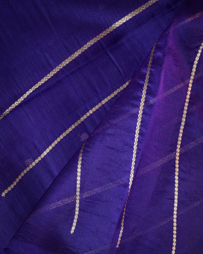 Purple Pure Banarasi Kora Silk Saree with Chunri Buttis