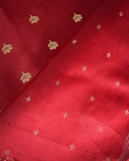 Red Semi Silk Gajji Silk