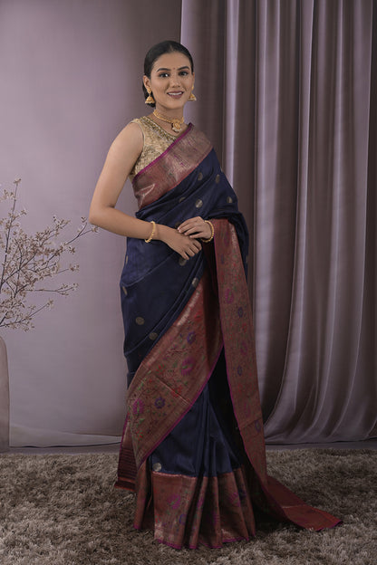 Banarasi Circular Round Motifs With Antique Jari