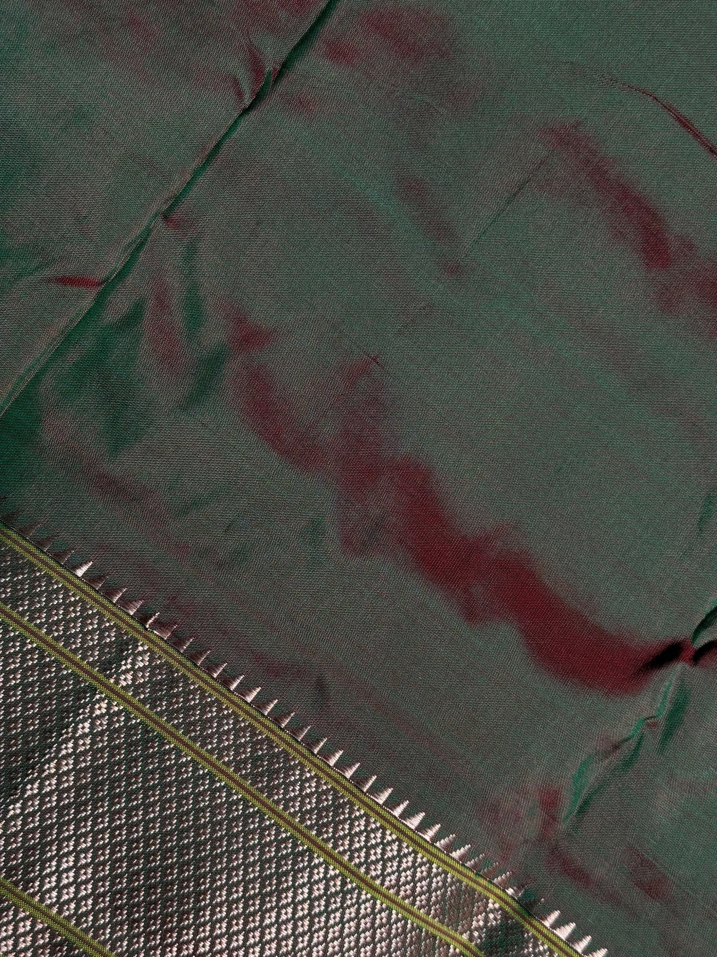 Cross Greenish Brown Kalanjali Pure Silk Paithani Saree